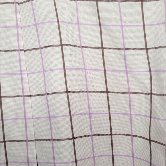 Alan Flusser Cream and Lilac Plaid Button Down Shirt - Picture 4 of 5
